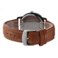 SKONE 9240 Black Orange Coffee Color Band Men's Sport Leather Watch